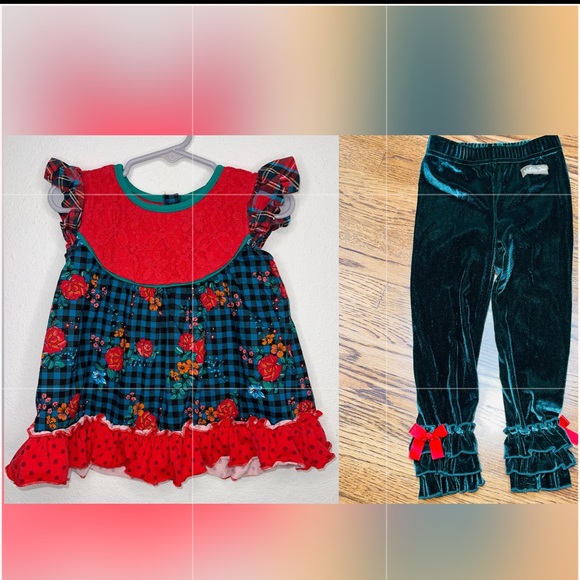matilda jane boughs of holly tunic top & leggings - Picture 3 of 3
